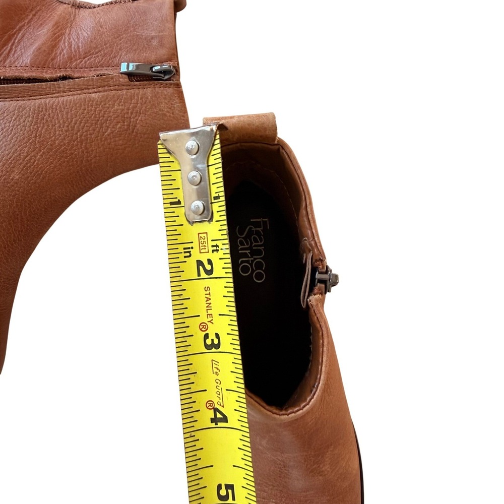 Franco Sarto Billie Brown Leather Lug Sole Ankle Boots Women's Chunky Chelsea - Picture 15 of 15